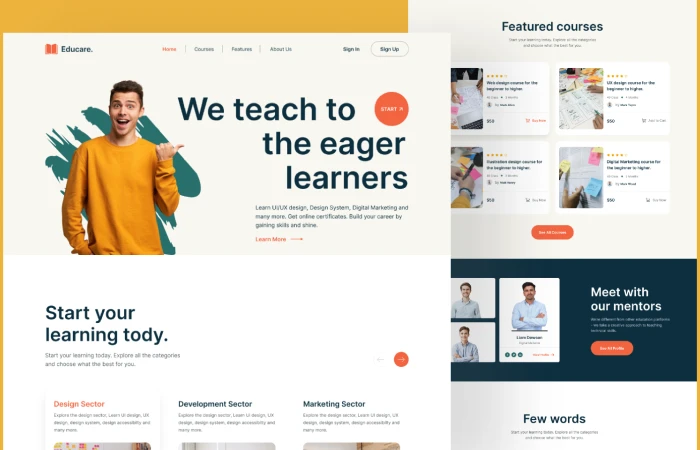 Best Online Learning Landing Page  - Free Figma Template