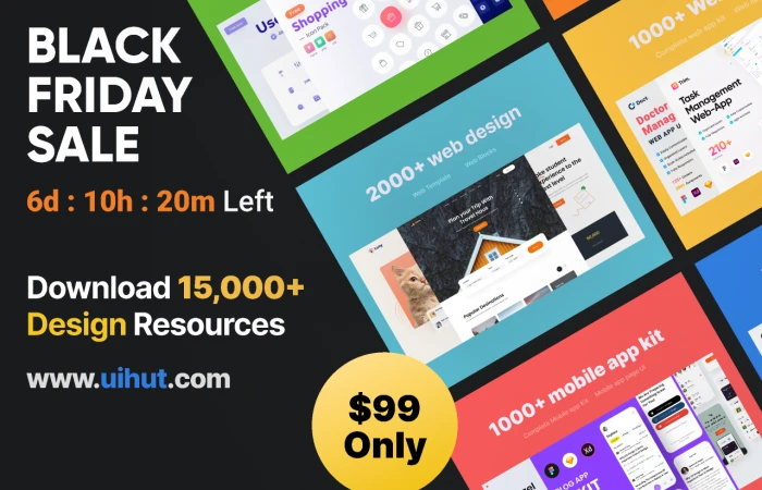 Black Friday Sale 15000+ Ui Design Resources  - Free Figma Template