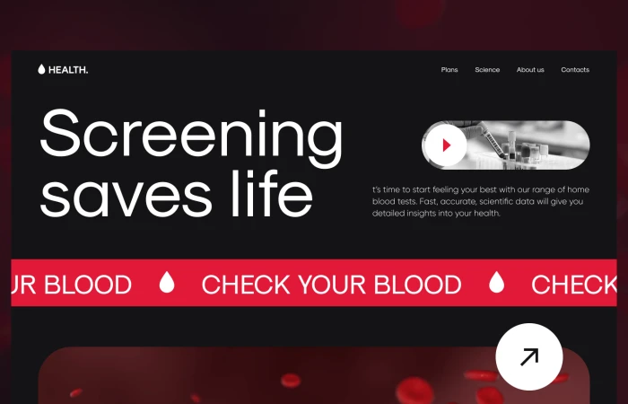 Blood Screening Company Website  - Free Figma Template