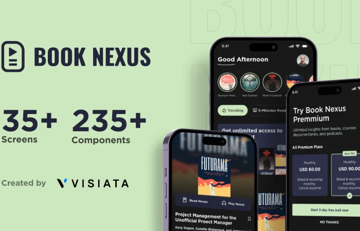 Book nexus - listen and read your favorite books  - Free Figma Template