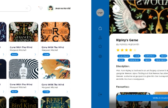 Book Rating App Tablet  - Free Figma Template