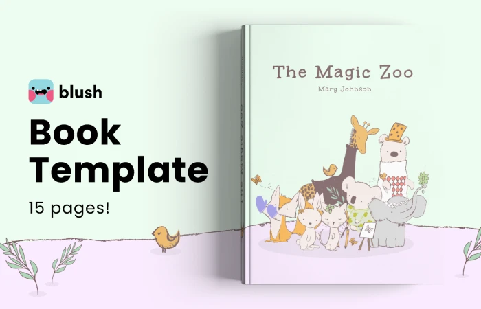 Book Template with Fuzzy Friends Illustrations  - Free Figma Template