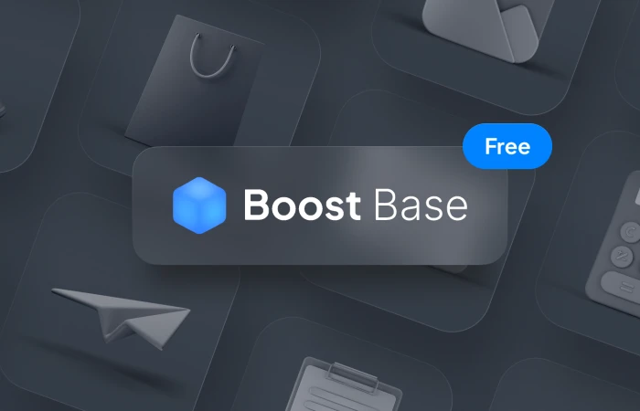 Boost Base 3D Icons Set  - Free Figma Template