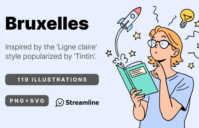 Bruxelles Free Illustrations Set  - Free Figma Template