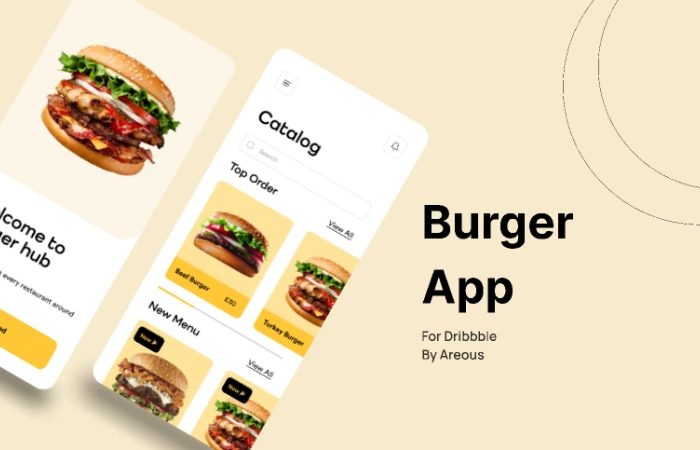 Burger App Dribbble  - Free Figma Template
