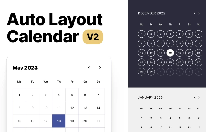 Calendar - Auto Layout  - Free Figma Template