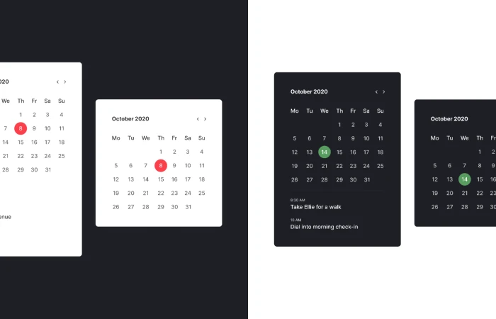 Calendar Widget  - Free Figma Template
