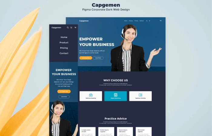 Capgemen - Figma Corporate Dark Web Design  - Free Figma Template