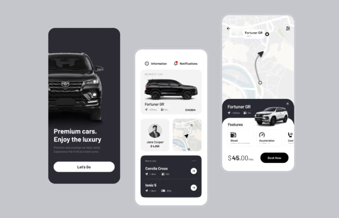 Car Rent App  - Free Figma Template