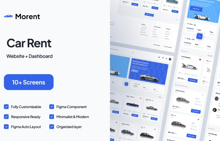 Car Rent Website Design - Pickolab Studio  - Free Figma Template