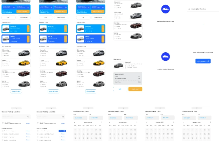 Car Rental Mobile App  - Free Figma Template