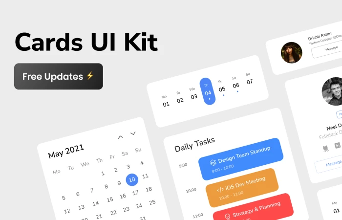 Cards UI Kit  - Free Figma Template