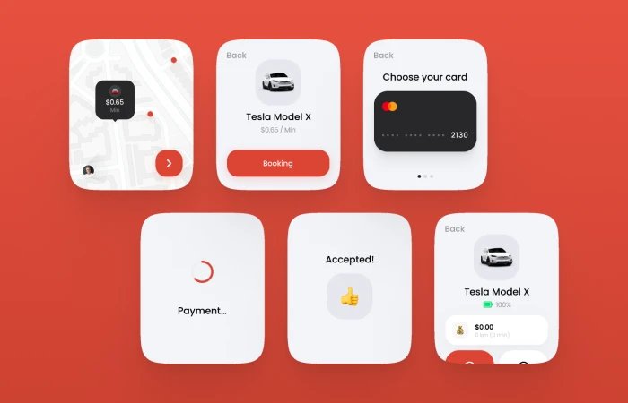 Carsharing Apple Watch App (2019)  - Free Figma Template