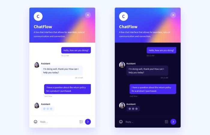 ChatFlow  A Live Chat Component  - Free Figma Template
