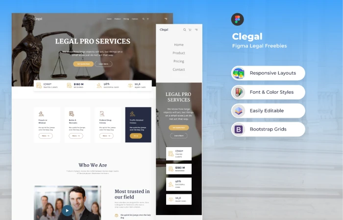 Clegal - Figma Legal Freebies  - Free Figma Template