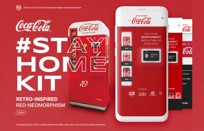 Coca Cola Delivery Neomorphism Prototype  - Free Figma Template
