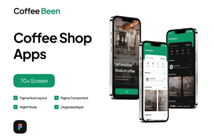 Coffe Shop Mobile App- Pickolab Studio  - Free Figma Template