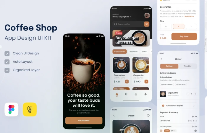 Coffee Shop Mobile App Design  - Free Figma Template