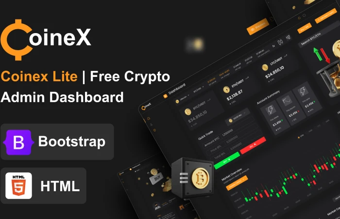 Coinex Lite | Free Crypto Admin Dashboard  - Free Figma Template