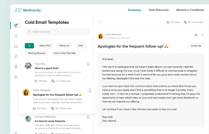 Cold Email Templates  - Free Figma Template