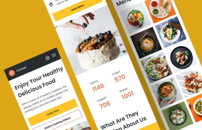Comer - Responsive Food Delivery  - Free Figma Template