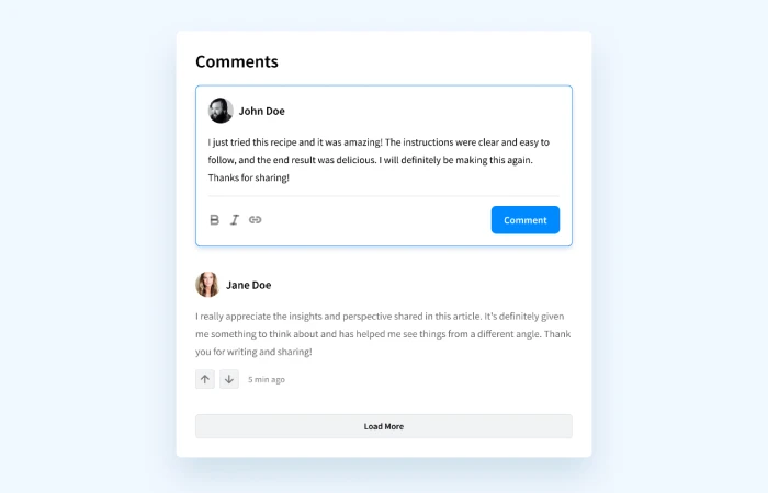 Comment Section Component  - Free Figma Template