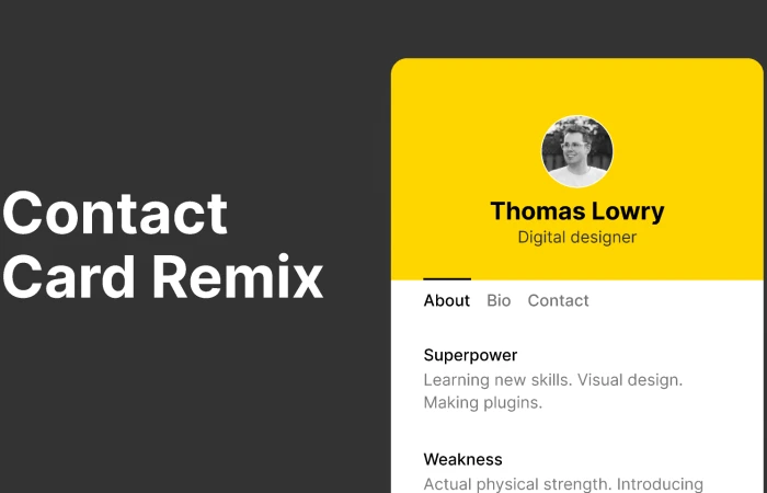 Contact Card Minisite Remix  - Free Figma Template