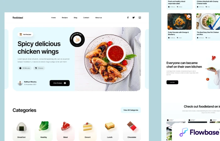 Cooking Template  by Flowbase.co  - Free Figma Template