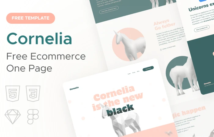 Cornelia  Ecommerce One Page Template  - Free Figma Template