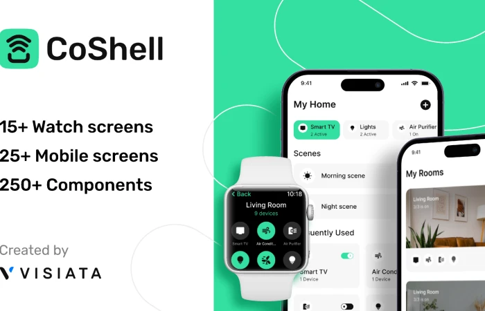 CoShell - Smart home mobile and watch app  - Free Figma Template