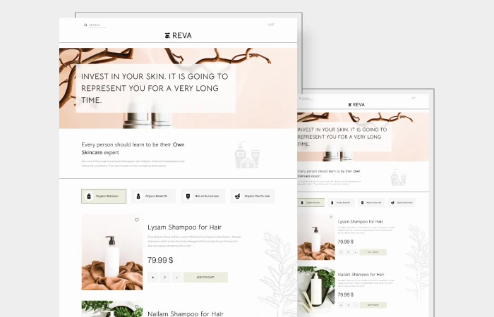 Cosmetics E-Commerce Landing Page  - Free Figma Template