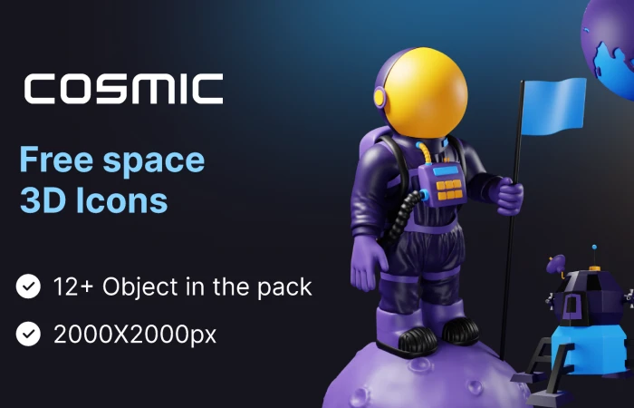 Cosmic  Space Station 3D Model Free  - Free Figma Template