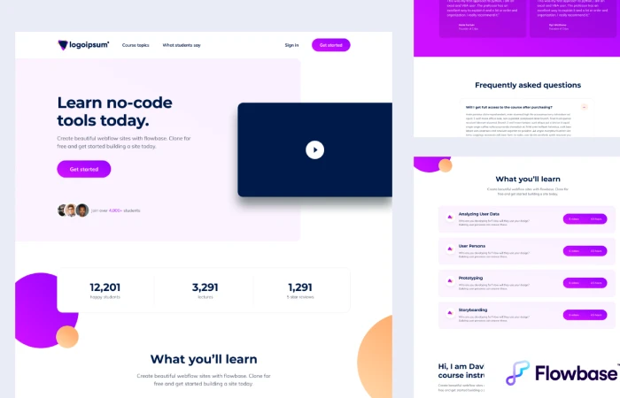 Course Template  by Flowbase.co  - Free Figma Template