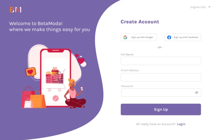Create account/Sing up  - Free Figma Template