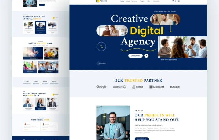 Creative Digital Agency Website Design  - Free Figma Template