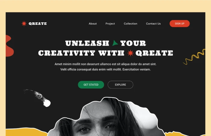 CREATIVITY WITH QREATE  - Free Figma Template