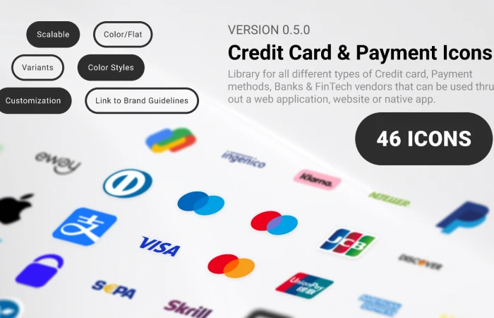 Credit cards & Payment Methods Icons  - Free Figma Template