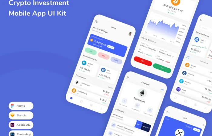 Crypto Investment Mobile App UI Kit  - Free Figma Template