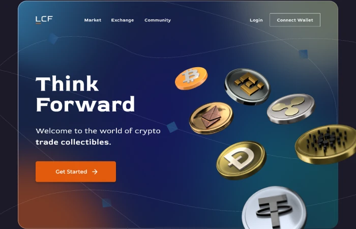 Crypto Landing Page | Hero Section | Coins 3D  - Free Figma Template