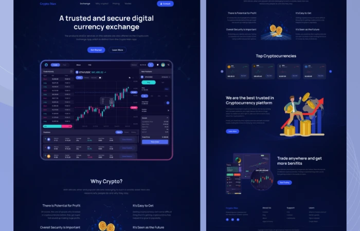 Cryptocurrency Exchange Website  - Free Figma Template