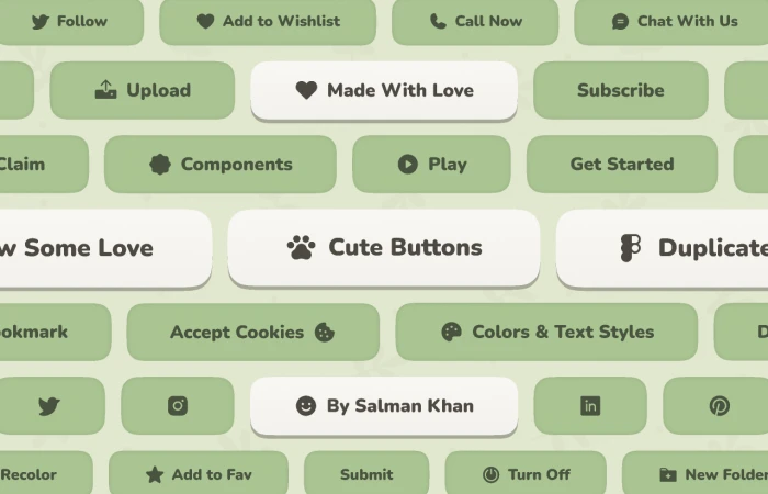 Cute Buttons  - Free Figma Template