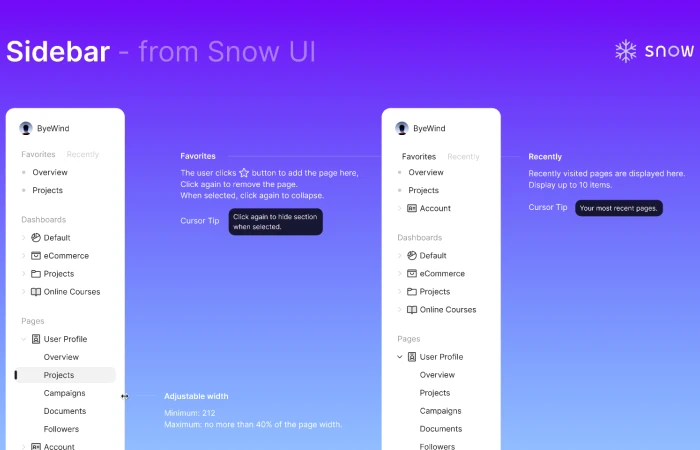 Dashboard UI Kit - Sidebar  - Free Figma Template