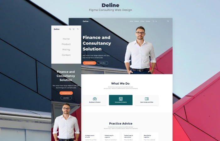 Deline - Figma Consulting Web Design  - Free Figma Template