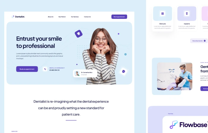 Dentist Template  by Flowbase.co  - Free Figma Template