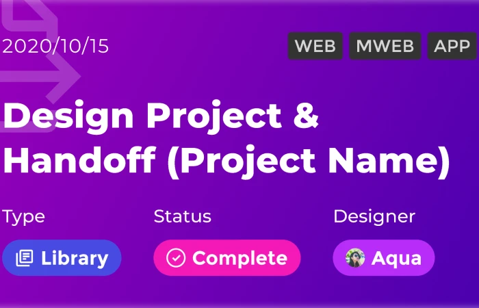 Design Project & Handoff Documentation  - Free Figma Template