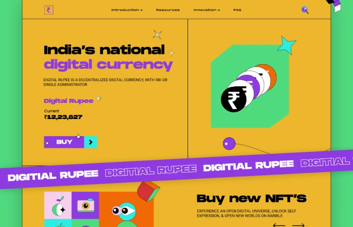 Digital Rupee Landing Page Concept  - Free Figma Template