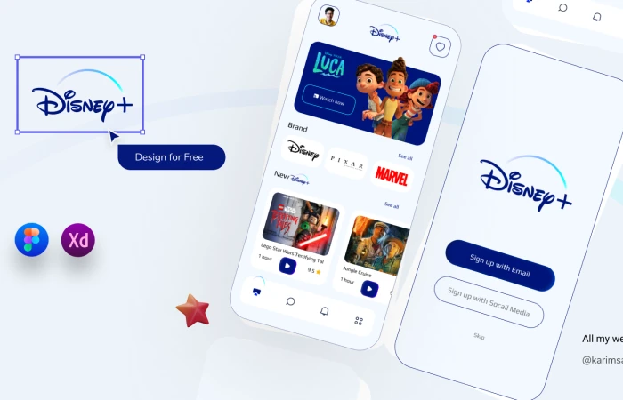 Disney+ App Redesign  - Free Figma Template
