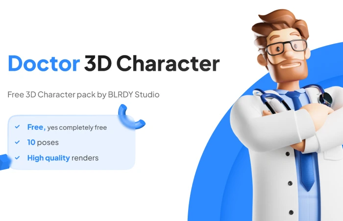 Doctor 3D Character  - Free Figma Template