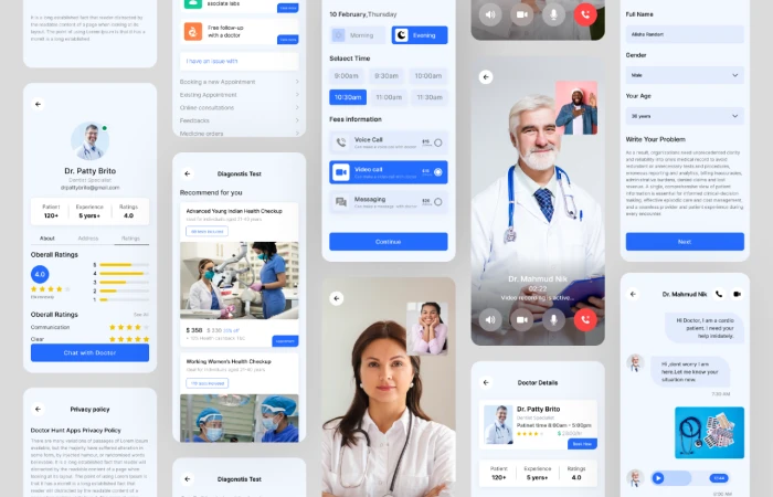 Doctor Consultant Mobile App  - Free Figma Template