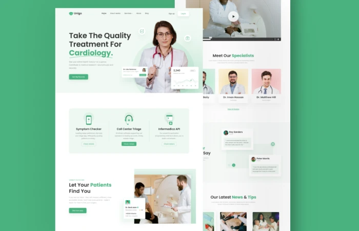 Doctor landing page  - Free Figma Template